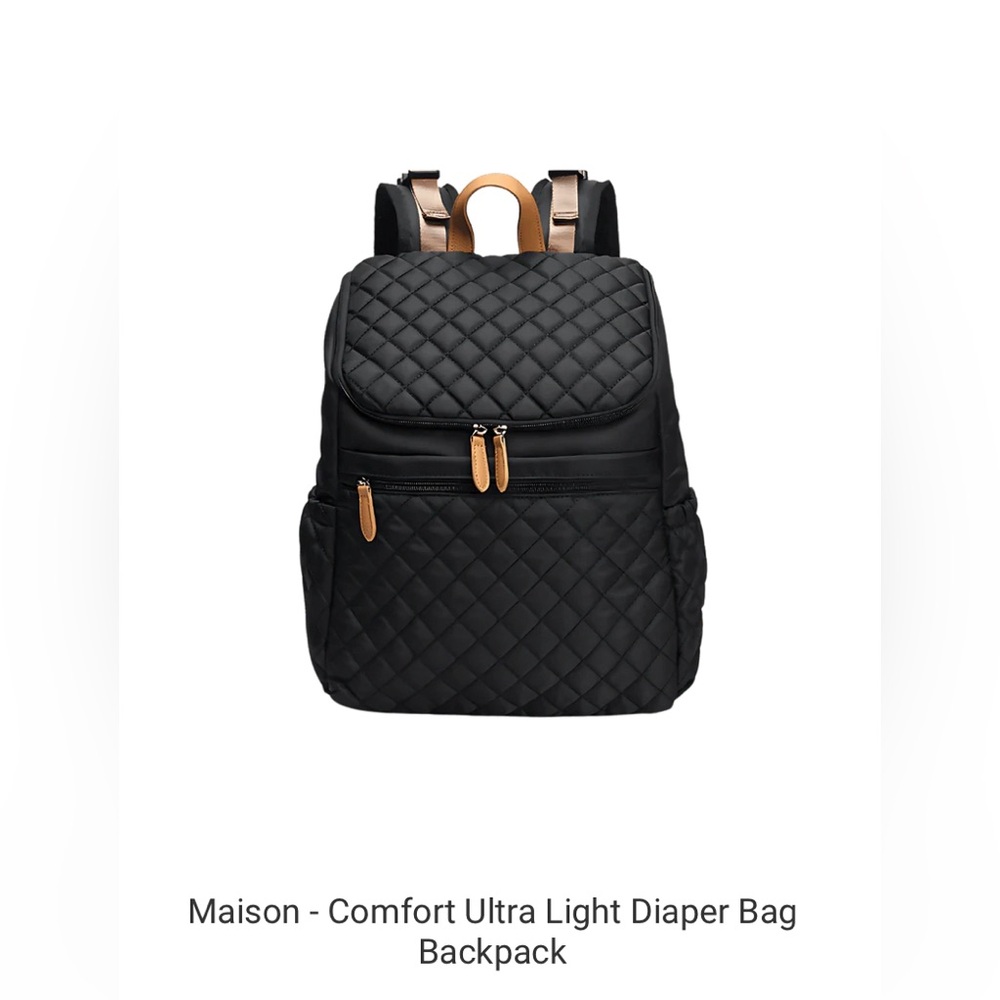 NWOT UPPER Maison Diaper Bag, Black & Tan